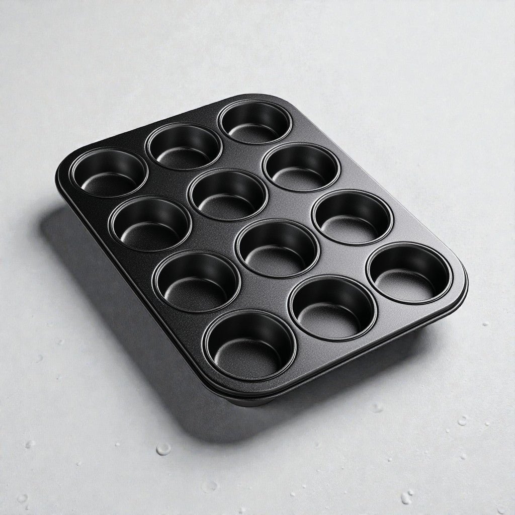 Onyx-Bake 12-Cup Muffin Pan - Ultra-Smooth Non-Stick